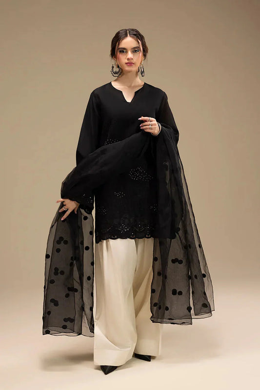 KHADDAR 3PC STITCHED DRESS EMBROIDERED SHAWL D-770